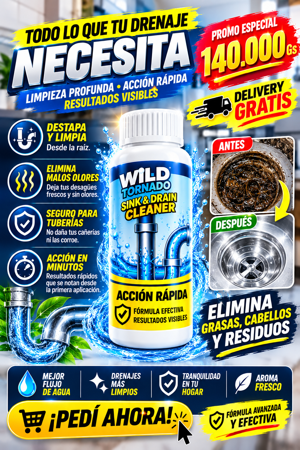 Destapador Profesional de Cañerías Wild Tornado®