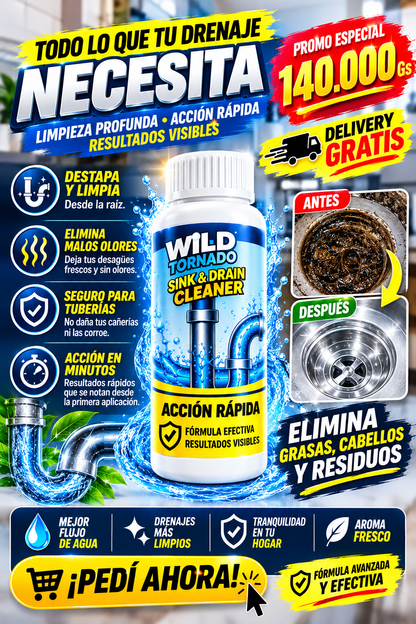 Destapador Profesional de Cañerías Wild Tornado®